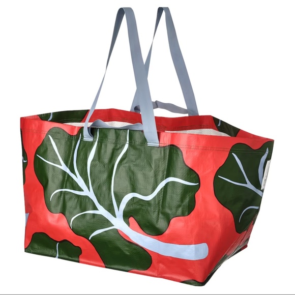 Marimekko Handbags - Marimekko for Ikea Large Green Red Leaf Bastua Bag Limited Edition